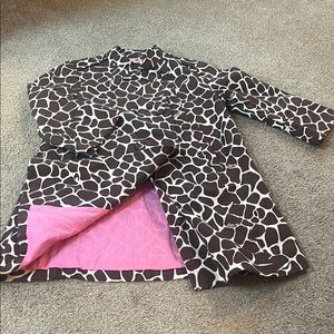 Lilly Pulitzer Double Breasted Giraffe jacket sz4 Textured Cotton & Cotton Lined